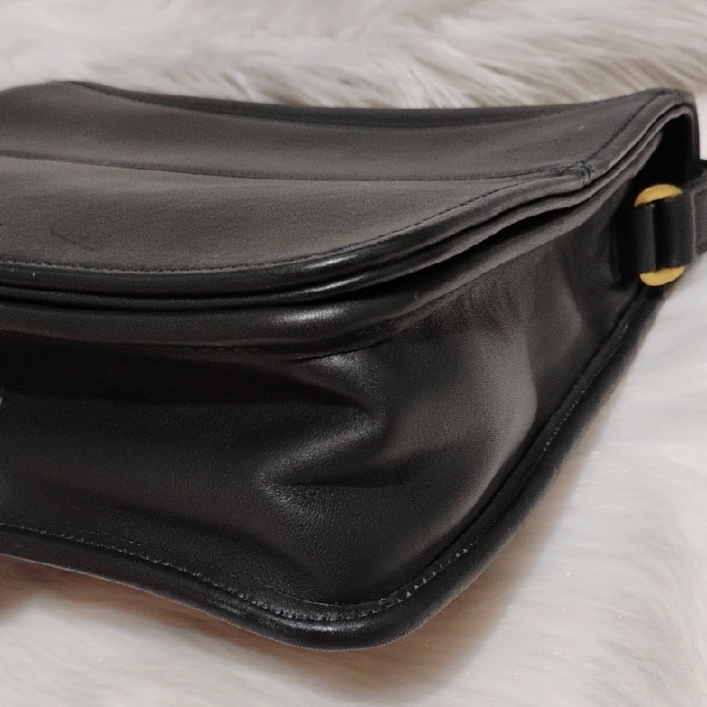 SALE! Coach Vintage 9092 Tribeca Black Leather Flap Shoulder Bag & Hangtag - Picture 11 of 17